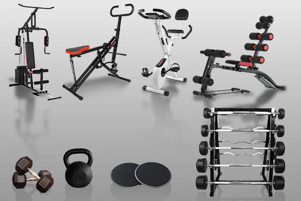 various fitness equipment